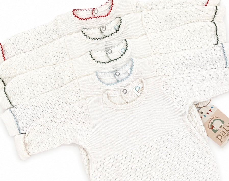 Paty Long Sleeve Romper Picot Trim