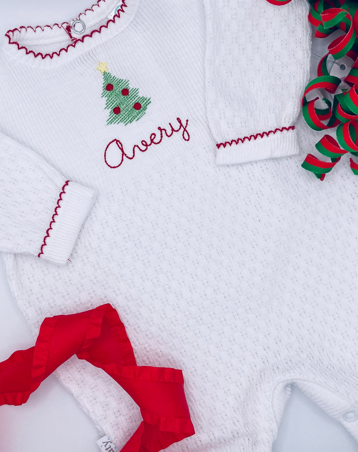 Paty Long Sleeve Romper Picot Trim