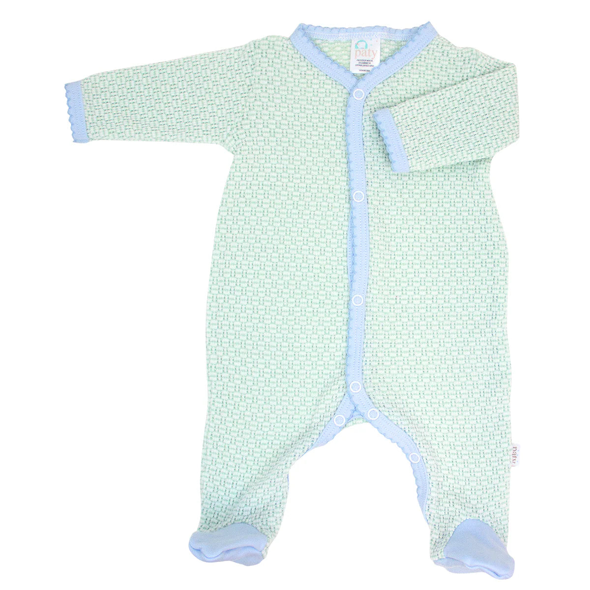 Paty Knit Solid Color Footie - Pima Trim